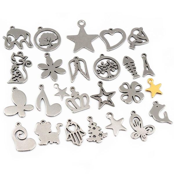 charms 30pc/lot 316 stainless steel five-pointed star cute necklace pendant small cat dolphin fish for diy jewelry making, Bronze;silver
charms 30pc/lot 316 stainless steel five-pointed star cute necklace pendant small cat dolphin fish for diy jewelry making, Bronze;silver