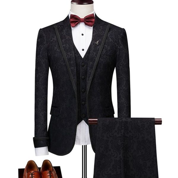 men's suits & blazers exquisite luxury men wedding banquet high end jacquard kant boutique slim jas vest, White;black
men's suits & blazers exquisite luxury men wedding banquet high end jacquard kant boutique slim jas vest, White;black