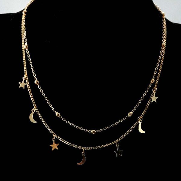 multilayer star moon necklace women charm choker short chain stainless steel double clavicle chain jewelry for girlfriends gifts j0312, Golden;silver
multilayer star moon necklace women charm choker short chain stainless steel double clavicle chain jewelry for girlfriends gifts j0312, Golden;silver