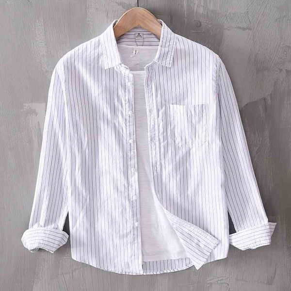 youth simple breathable inside and outside wisn shirt men's casual striped long sleeve shirt, White;black
youth simple breathable inside and outside wisn shirt men's casual striped long sleeve shirt, White;black