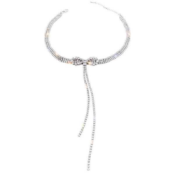 chains niche high-end bowknot diamond tassel necklace female clavicle chain personality ins cold wind accessories, Silver
chains niche high-end bowknot diamond tassel necklace female clavicle chain personality ins cold wind accessories, Silver