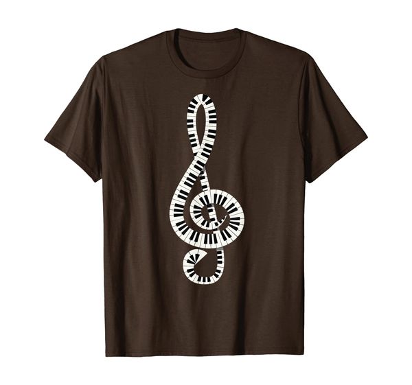 cute piano keyboard treble clef music note shirt music gift, White;black