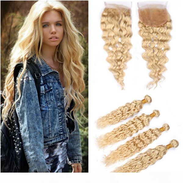 malaysian bleach blonde human hair weaves wet and wavy with closure water wave #613 blonde virgin hair 4bundles with 4x4 lace front closure, Black
malaysian bleach blonde human hair weaves wet and wavy with closure water wave #613 blonde virgin hair 4bundles with 4x4 lace front closure, Black