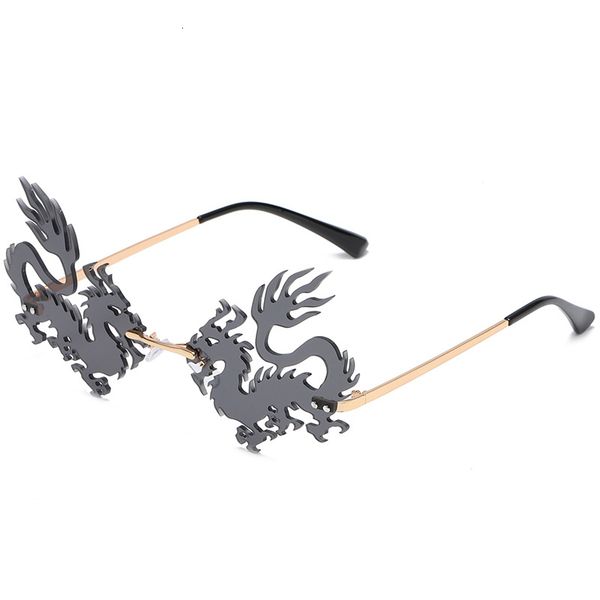 designer sunglasses personality frameless dragon phoenix trendy dance party concave shape fashion hip-hop glasses, White;black
designer sunglasses personality frameless dragon phoenix trendy dance party concave shape fashion hip-hop glasses, White;black