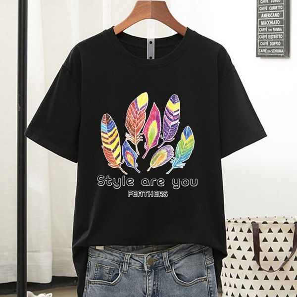 2021 summer t shirt women feather anime harajuku goth femme t-shirts vintage graphic oversized short sleeve tee shirt woman, White
2021 summer t shirt women feather anime harajuku goth femme t-shirts vintage graphic oversized short sleeve tee shirt woman, White