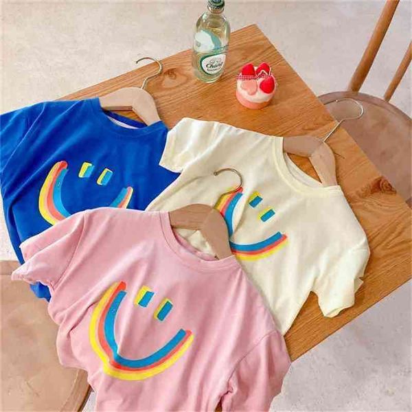 summer arrival girls fashion smile t shirt kids cotton children clothes 210528, Blue
summer arrival girls fashion smile t shirt kids cotton children clothes 210528, Blue