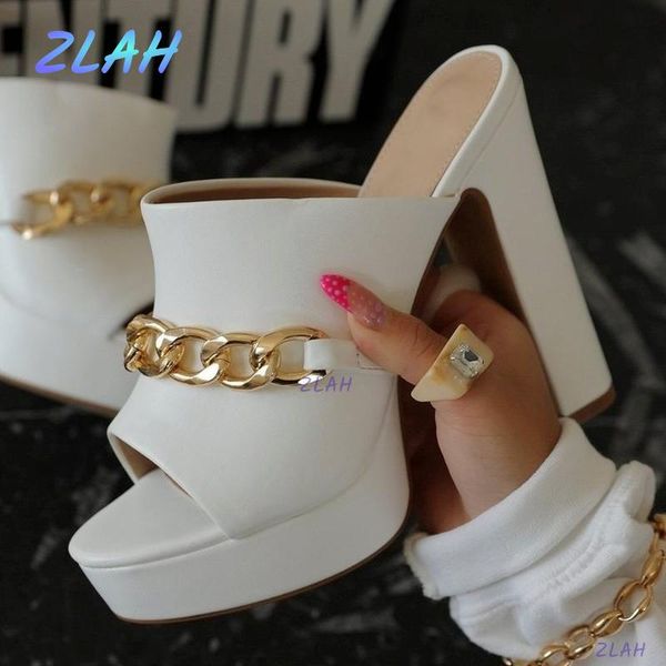 slippers super high heel women zlah summer design chain heels thick open toe women's shoes, Black
slippers super high heel women zlah summer design chain heels thick open toe women's shoes, Black
