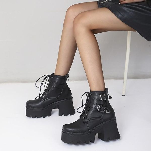 dress shoes muffin thick soled boots women's high heels short large size autumn and winter 2021 lace up medium, Black
dress shoes muffin thick soled boots women's high heels short large size autumn and winter 2021 lace up medium, Black