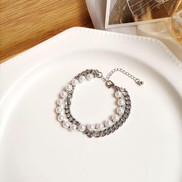 link, chain korean temperament multi-layer pearl beads bracelet for women girl sweet bangles fashion jewelry party wedding gifts, Black
link, chain korean temperament multi-layer pearl beads bracelet for women girl sweet bangles fashion jewelry party wedding gifts, Black