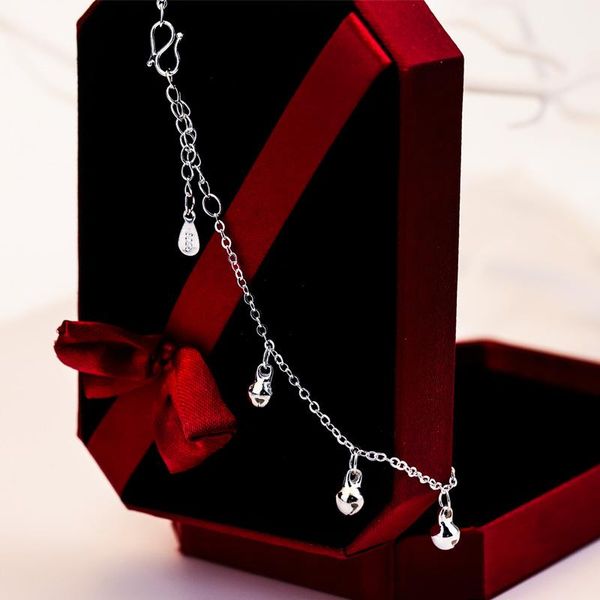 link, chain 925 sterling silver small bells fine bracelet retro accessories cute anklet ladies exquisite jewelry students all-match, Black
link, chain 925 sterling silver small bells fine bracelet retro accessories cute anklet ladies exquisite jewelry students all-match, Black