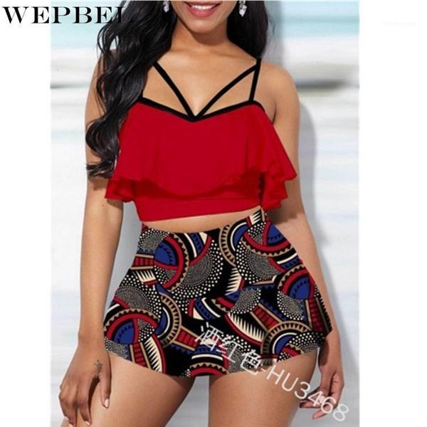 women's printed bikini set summer high waist skirt + v-neck spaghetti strap backless ruffles patchwork suit swimwear, White;black
women's printed bikini set summer high waist skirt + v-neck spaghetti strap backless ruffles patchwork suit swimwear, White;black