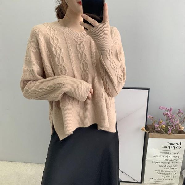 women's sweaters autumn and winter sweater casual solid color v-neck long-sleeved, White;black
women's sweaters autumn and winter sweater casual solid color v-neck long-sleeved, White;black