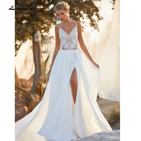 other wedding dresses elegant boho chiffon spaghetti straps side slit sleeveless lace appliques bridal gowns bohemian floor length, White
other wedding dresses elegant boho chiffon spaghetti straps side slit sleeveless lace appliques bridal gowns bohemian floor length, White