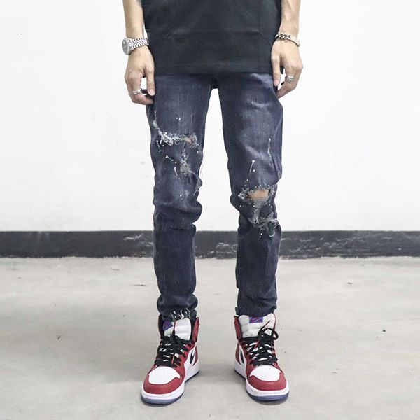 new 2021 harajuku ink splash hole mens jeans pant high street washed retro destroy straight casual denim trousers tdjc, Blue
new 2021 harajuku ink splash hole mens jeans pant high street washed retro destroy straight casual denim trousers tdjc, Blue