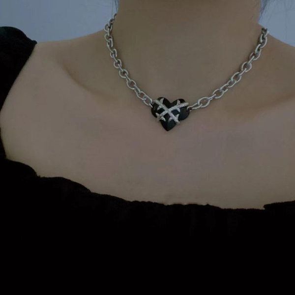 pendant necklaces origin summer statement black bramble necklace for women trendy love heart chunky chain metallic jewelry, Silver
pendant necklaces origin summer statement black bramble necklace for women trendy love heart chunky chain metallic jewelry, Silver