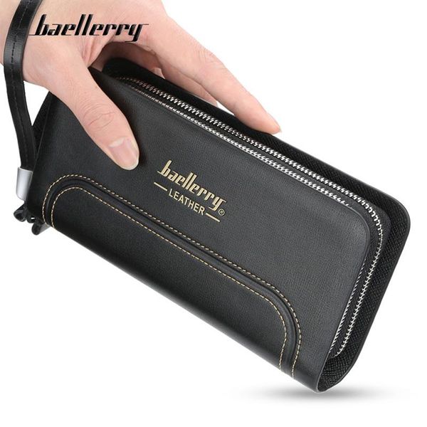 baellerry fashion black men wallet long clutch purses multiple card slots high capacity phone leather men's purses & wallet, Red;black
baellerry fashion black men wallet long clutch purses multiple card slots high capacity phone leather men's purses & wallet, Red;black