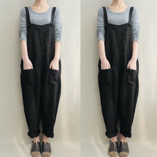 gym clothing lady casual loose sleeveless jumpsuit solid color cotton and linen, White;black
gym clothing lady casual loose sleeveless jumpsuit solid color cotton and linen, White;black