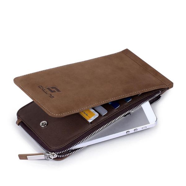 card holders vintage genuine leather long men wallets holder with zipper pocket, Brown;gray
card holders vintage genuine leather long men wallets holder with zipper pocket, Brown;gray