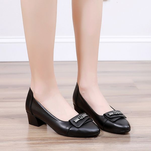 leather women's 2021 autumn shallow mouth thick heel fashion single sho profsional commuting comfortable work high heels, Black
leather women's 2021 autumn shallow mouth thick heel fashion single sho profsional commuting comfortable work high heels, Black