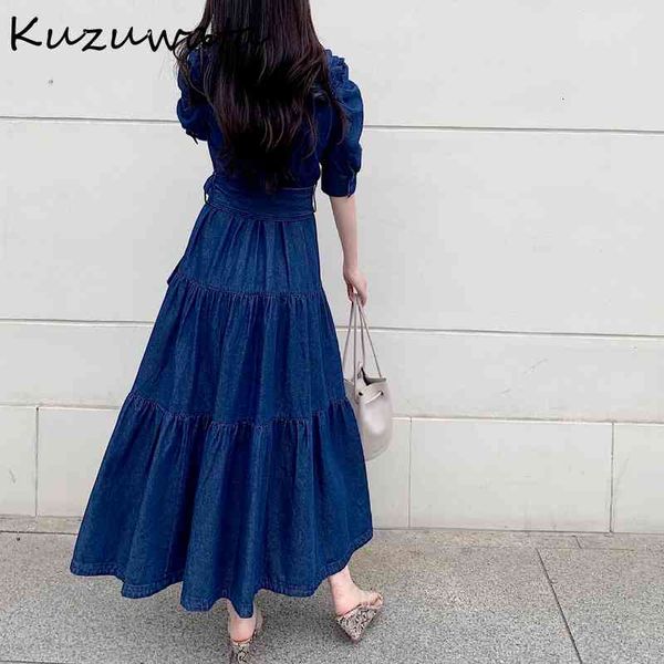 Casual Dresses 2022 Summer Ruffle Long Dress V Neck Women Vintage Short Sleeve Lady Vestidos Denim Robe with Sashes Belt Y4F4, Black;gray
Casual Dresses 2022 Summer Ruffle Long Dress V Neck Women Vintage Short Sleeve Lady Vestidos Denim Robe with Sashes Belt Y4F4, Black;gray