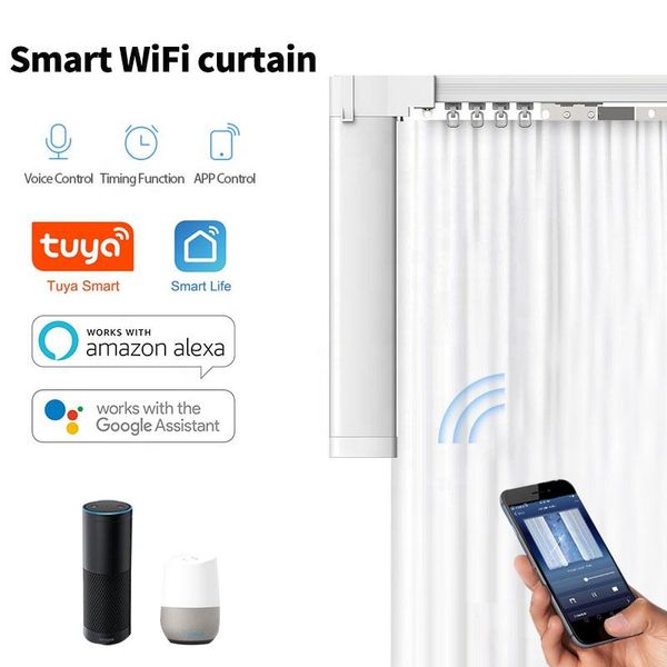 smart home control tuya wifi curtain motor system with customized electric rail tracks work alexa ,google inteligente house
smart home control tuya wifi curtain motor system with customized electric rail tracks work alexa ,google inteligente house