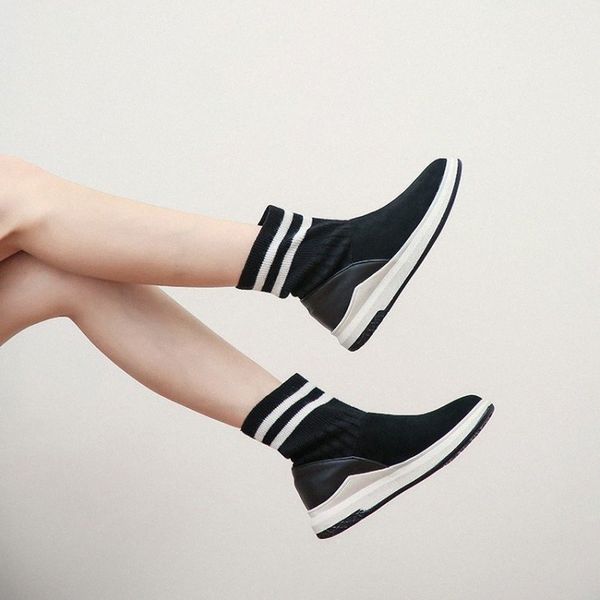 2019 new women sock boots round toe elastic high slip on platform ankle boots winter woman keep warm and comfortable maziao s1eu#, Black
2019 new women sock boots round toe elastic high slip on platform ankle boots winter woman keep warm and comfortable maziao s1eu#, Black