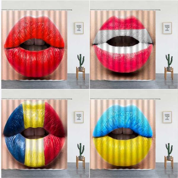 shower curtains 3d red lips printed set romantic valentine's day luxury polyester fabric wall hanging bathroom decoration
shower curtains 3d red lips printed set romantic valentine's day luxury polyester fabric wall hanging bathroom decoration