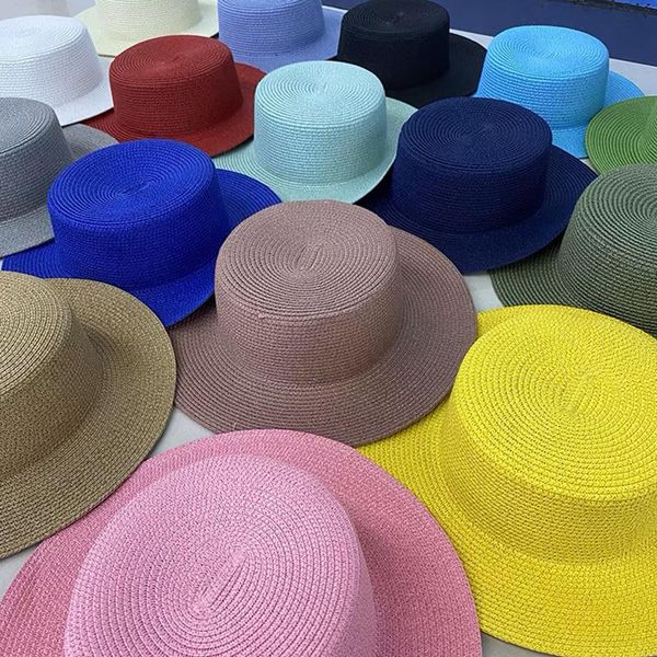 wide brim hats summer women boater paper beach hat side female casual panama lady classic flat sun fedora multicolor chapeu, Blue;gray
wide brim hats summer women boater paper beach hat side female casual panama lady classic flat sun fedora multicolor chapeu, Blue;gray
