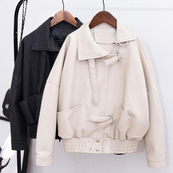 women's leather & faux jacket women spring students loose bf style biker abrigo mujer black pu female coat c5376
women's leather & faux jacket women spring students loose bf style biker abrigo mujer black pu female coat c5376