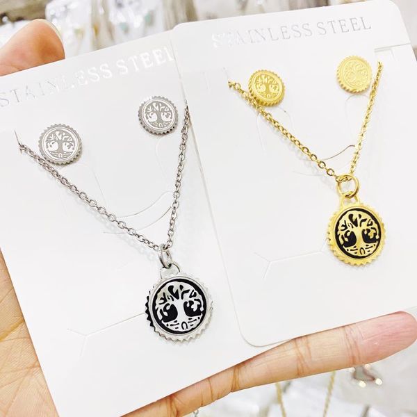 earrings & necklace fashion tree of life silver color chain necklaces for women stainless steel set jewelry cadenas mujer 
earrings & necklace fashion tree of life silver color chain necklaces for women stainless steel set jewelry cadenas mujer