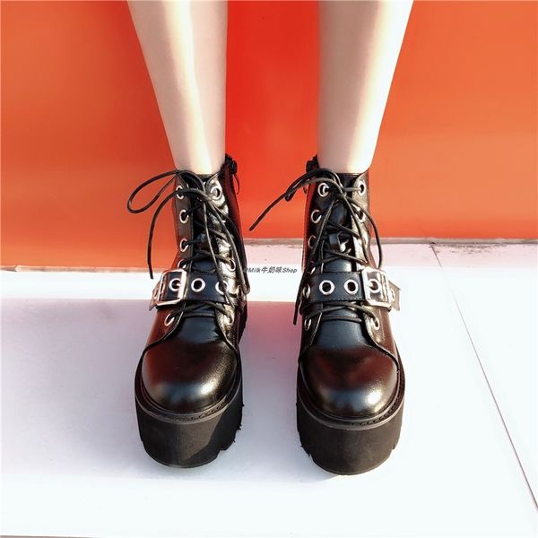 new japanese anime lolita harujuku boots autumn/winter punk motorcycle rivet high-heeled belt women's platform gwy4, Black
new japanese anime lolita harujuku boots autumn/winter punk motorcycle rivet high-heeled belt women's platform gwy4, Black