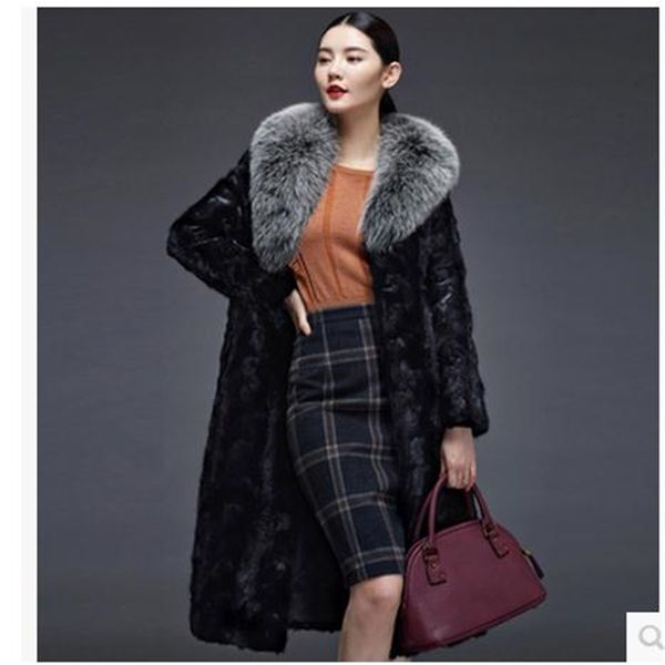 women's wool & blends brand women long section faux mink fur overcoats winter and autumn female clothings coats plus size casual o, Black
women's wool & blends brand women long section faux mink fur overcoats winter and autumn female clothings coats plus size casual o, Black