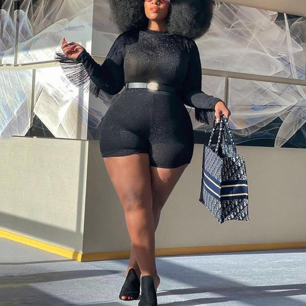 women's jumpsuits & rompers 4xl 5xl plus size playsuits for african women full sleeve bodycon high waist tassel evening night party clu, Black;white
women's jumpsuits & rompers 4xl 5xl plus size playsuits for african women full sleeve bodycon high waist tassel evening night party clu, Black;white