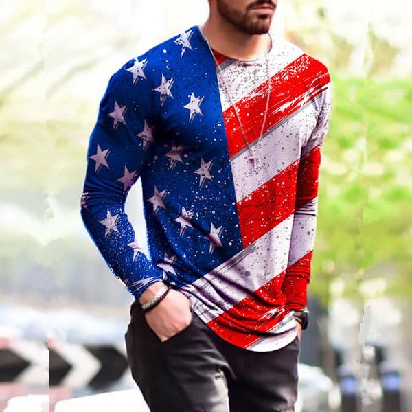 men's t-shirts fashion stars striped flag printed mens t shirts 2021 autumn men long sleeve tshirt o-neck pullover oversized male tees, White;black
men's t-shirts fashion stars striped flag printed mens t shirts 2021 autumn men long sleeve tshirt o-neck pullover oversized male tees, White;black