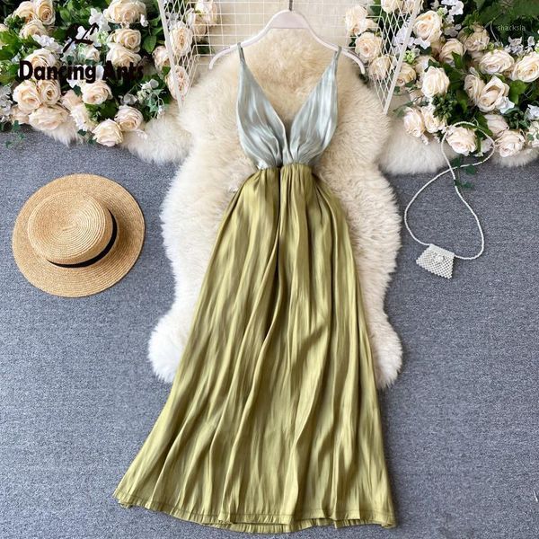 women dress a-line v-neck patchwork colorblock spaghetti strap knee-length high waist korean casual woman fashion clothes dresses, Black;gray
women dress a-line v-neck patchwork colorblock spaghetti strap knee-length high waist korean casual woman fashion clothes dresses, Black;gray