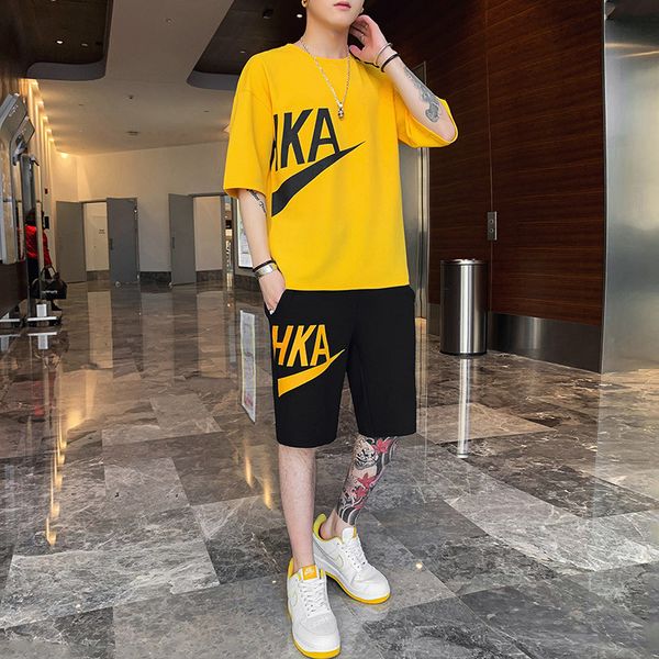 men's leisure sports short sleeve t-shirt summer youth men's fashion korean round neck two piece set, Gray
men's leisure sports short sleeve t-shirt summer youth men's fashion korean round neck two piece set, Gray