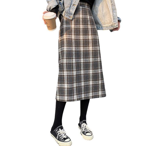 skirts woolen pencil skirt for women young 2021 mid-calf straight plaid midi lady high waist vintage a-line long bsq063, Black
skirts woolen pencil skirt for women young 2021 mid-calf straight plaid midi lady high waist vintage a-line long bsq063, Black