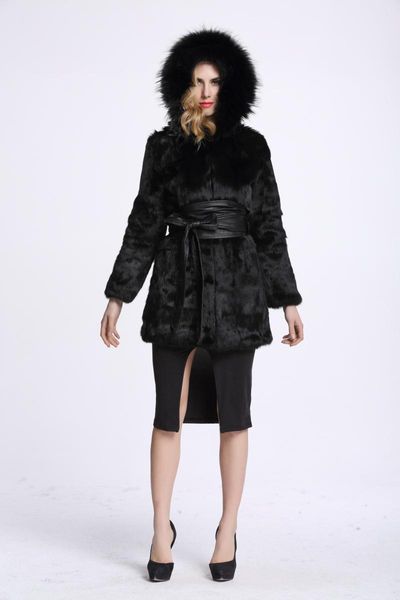 women's fur & faux real genuine natural coat with raccoon hood fashion long jacket outwear custom any size, Black
women's fur & faux real genuine natural coat with raccoon hood fashion long jacket outwear custom any size, Black