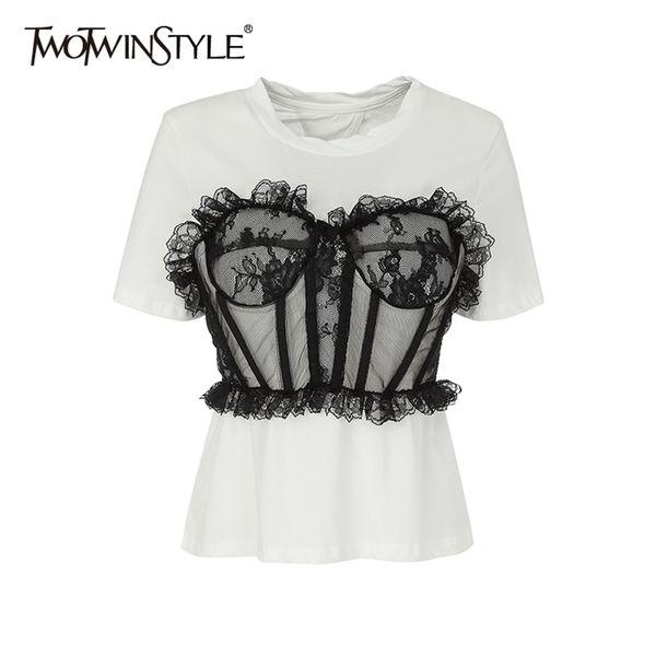 twowinsyle patchwork lace ube op shirt for women o neck short sleeve casual female summer fashion clothes 210623, White
twowinsyle patchwork lace ube op shirt for women o neck short sleeve casual female summer fashion clothes 210623, White