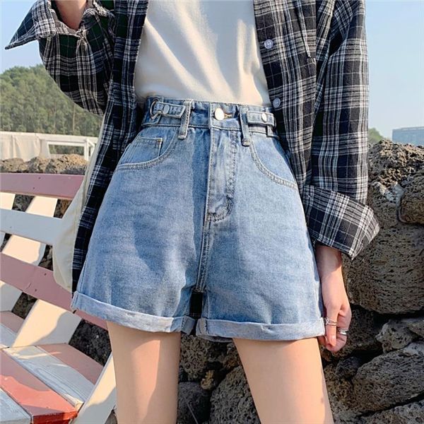 summer high waist korean womens shorts casual loose large size a word wide leg denim mini, White;black
summer high waist korean womens shorts casual loose large size a word wide leg denim mini, White;black
