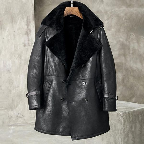 men's leather & faux shearling jacket mens long style winter coats fur military trench coat black
men's leather & faux shearling jacket mens long style winter coats fur military trench coat black