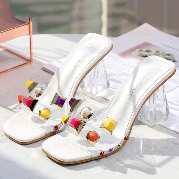 slippers women's casual shoes outdoor fashion crystal square heel summer large size, Black
slippers women's casual shoes outdoor fashion crystal square heel summer large size, Black