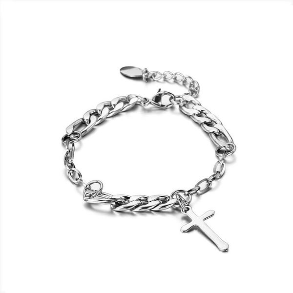 link, chain nandesi 2021 charm cross bracelet fashion jewelry men's stainless steel curb link silver color 17cm/19cm/21cm, Black
link, chain nandesi 2021 charm cross bracelet fashion jewelry men's stainless steel curb link silver color 17cm/19cm/21cm, Black