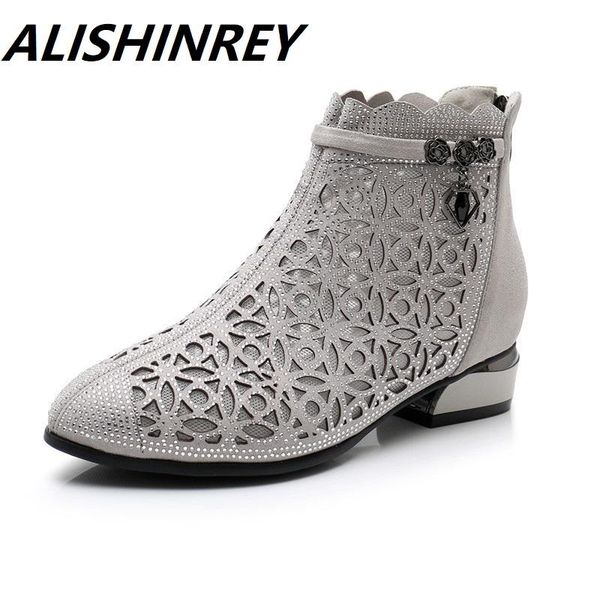boots alishinrey spring summer genuine leather mesh ankle women shoes fashion pointed toe rhinestone low heels, Black
boots alishinrey spring summer genuine leather mesh ankle women shoes fashion pointed toe rhinestone low heels, Black