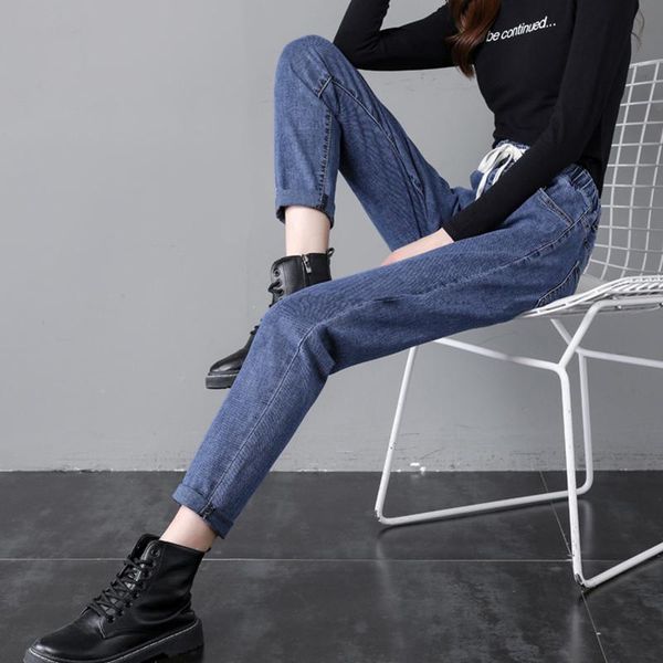women's jeans stretch denim long high waist 2021 all season style slim loose elastic band, Blue
women's jeans stretch denim long high waist 2021 all season style slim loose elastic band, Blue