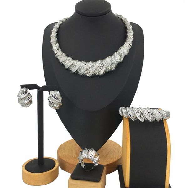 earrings & necklace zinc alloy gold plated jewelry sets italian brazilian style luxury design fashion women costume accessories party gift, Silver
earrings & necklace zinc alloy gold plated jewelry sets italian brazilian style luxury design fashion women costume accessories party gift, Silver
