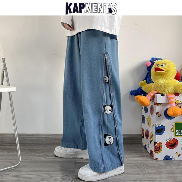 men's jeans kapments men embroidered wide legs baggy 2021 spring mens korean streetwear zipper cargo pants male vintage denim joggers, Blue
men's jeans kapments men embroidered wide legs baggy 2021 spring mens korean streetwear zipper cargo pants male vintage denim joggers, Blue