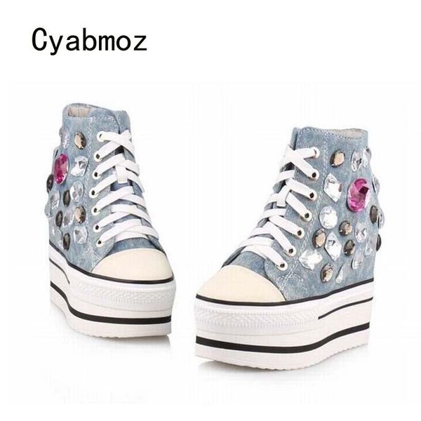 dress shoes cyabmoz fashion women platform high heels wedge woman denim rhinestone casual zapatillas deportivas zapatos mujer, Black
dress shoes cyabmoz fashion women platform high heels wedge woman denim rhinestone casual zapatillas deportivas zapatos mujer, Black