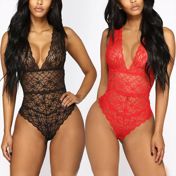 backless halter lace bodysuit women sleepwear transparent body teddies jumpsuits deep v sheer bodysuits, Black;red
backless halter lace bodysuit women sleepwear transparent body teddies jumpsuits deep v sheer bodysuits, Black;red