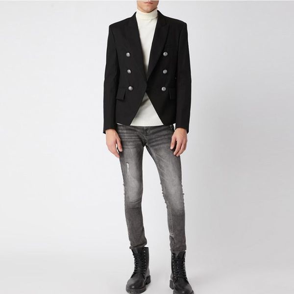 men's suits & blazers runway 2021 designer blazer classic double breasted metal lion buttons jacket outer wear, White;black
men's suits & blazers runway 2021 designer blazer classic double breasted metal lion buttons jacket outer wear, White;black